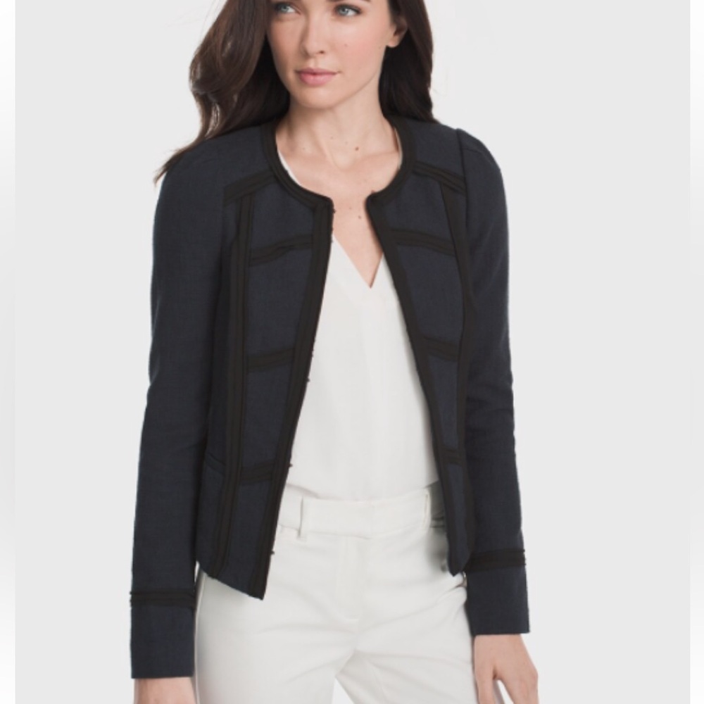 WHBM Navy & Black Tweed Blazer